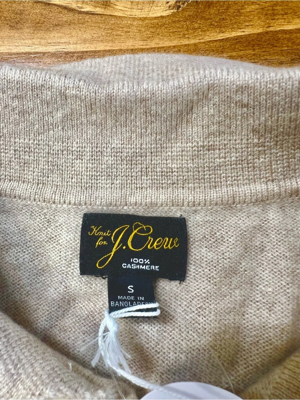 J. Crew Men’s Cashmere collared sweater-polo in Hthr Birch Size Small NWT